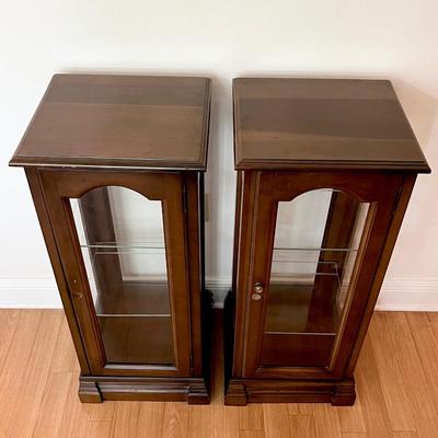 JASER CABINETS ~ Pair (2) 37” Solid Wood Lighted Cabinets ~*Read Details