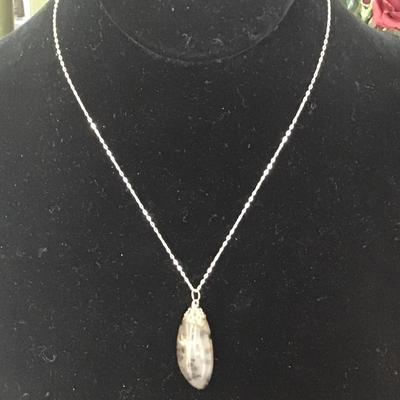 925 sterling silver necklace with stone