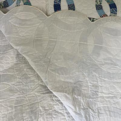 Vintage Embroidered Quilt Bed Spread 94" x 110" in Nice Fair-Good Condition.