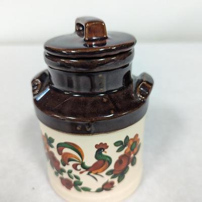 Vintage Mccoy USA Mark Milk Jar Rooster Design