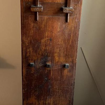 Antique Scarce Roycroft/Stickley Pagoda Style Open Bookcase 52.75" Tall in Good Preowned Condition.