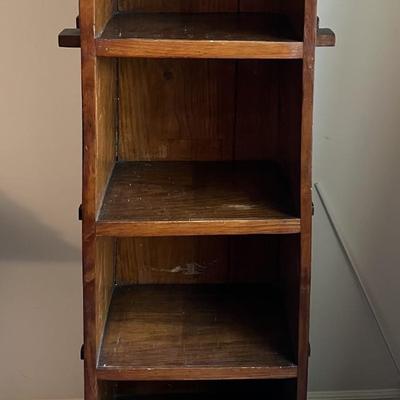 Antique Scarce Roycroft/Stickley Pagoda Style Open Bookcase 52.75" Tall in Good Preowned Condition.
