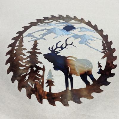 Metal Saw Blade Wall Art Moose