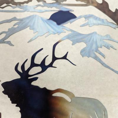 Metal Saw Blade Wall Art Moose
