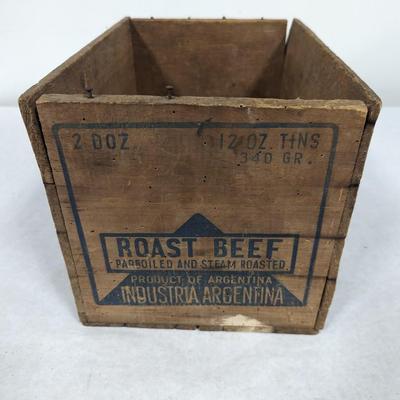 Vintage Roast Beef Wooden Box