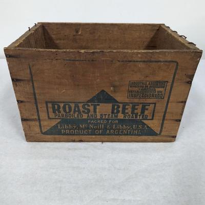 Vintage Roast Beef Wooden Box