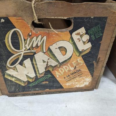 Vintage Wooden Advertising Apple Orchard Boxes