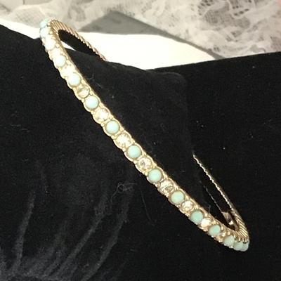 Beautiful, gold tone, crystal turquoise, Bengal bracelet
