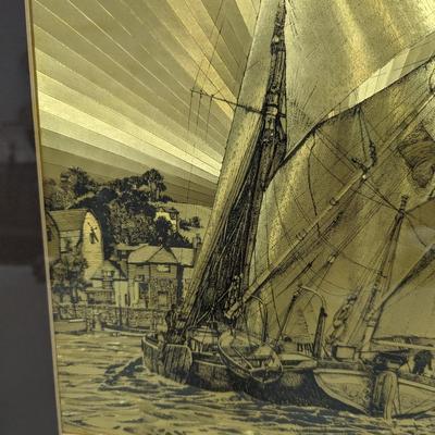 Framed Foil Art Boat