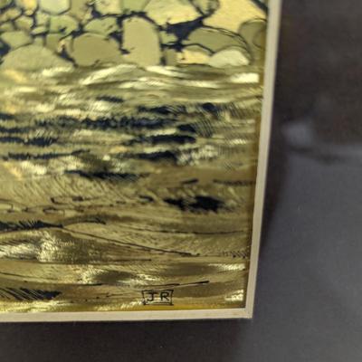 Framed Foil Art Boat