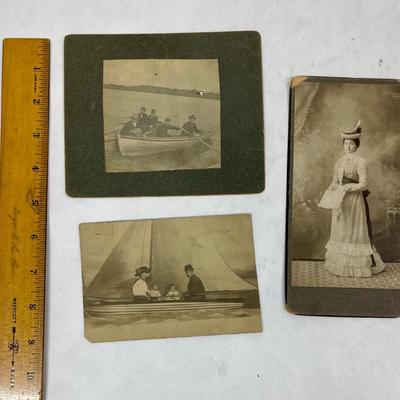 Old Photographs - Victorian ear dress, men on sailboat