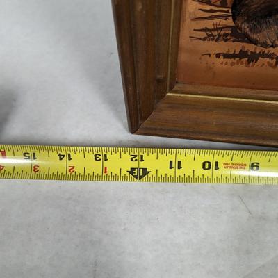 Vintage Copper 3D Plaque Bear Wall Art