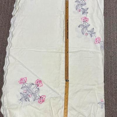 Rectangular Embroidered Tablecloth (Larger of 2 tablecloths)