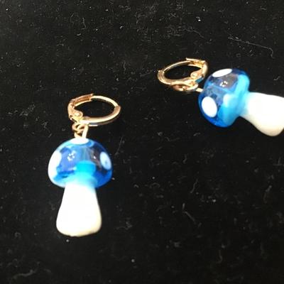 Glass Mushroom Earrings