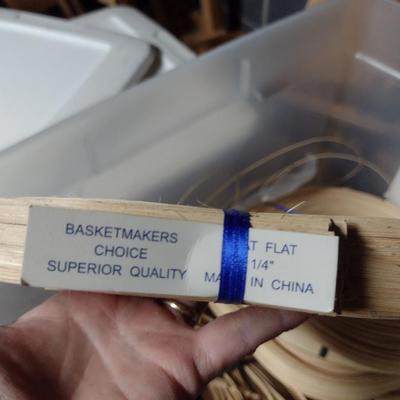 Collection of Basket Weaving Supplies- Reed and Handles