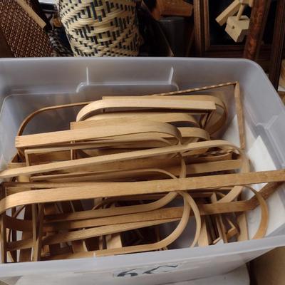 Collection of Basket Weaving Supplies- Reed and Handles