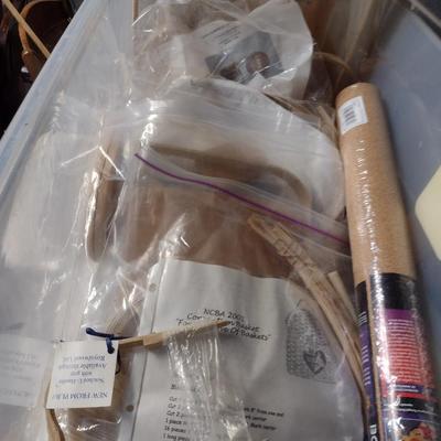 Collection of Basket Weaving Supplies- Reed and Handles