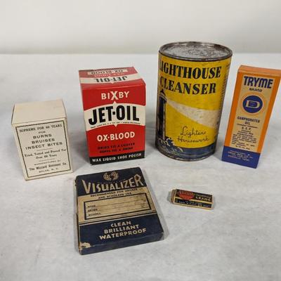 Vintage Advertising Collection Wizard Ointment Bixby Jet-Oil Lighthouse Cleanser Visualizer Choice A