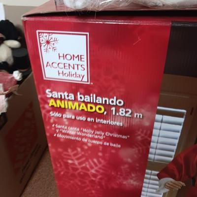 6 FOOT ANIMATED DANCING SANTA AND AN ADULT SANTA COSTUME