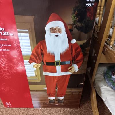 6 FOOT ANIMATED DANCING SANTA AND AN ADULT SANTA COSTUME