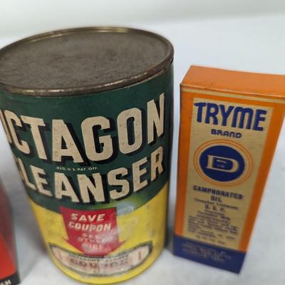 Vintage Advertising Collection Wizard Ointment Bixby Jet-Oil Octagon Cleanser Visualizer Choice B