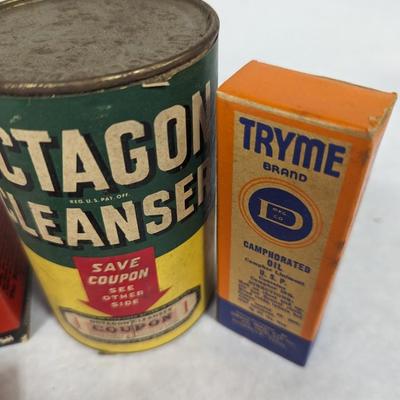 Vintage Advertising Collection Wizard Ointment Bixby Jet-Oil Octagon Cleanser Kerr Mason Lids Choice C