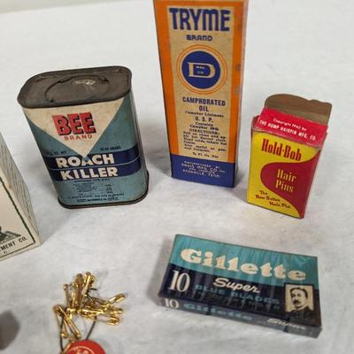 Vintage Advertising Collection Wizard Bee Roach Killer Tryme Oil Gillette Hold Bob Hair Pins Choice D