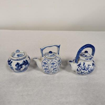 Miniature Teapots & Sugar Bowl