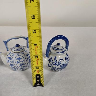 Miniature Teapots & Sugar Bowl