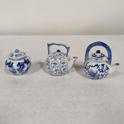 Miniature Teapots & Sugar Bowl