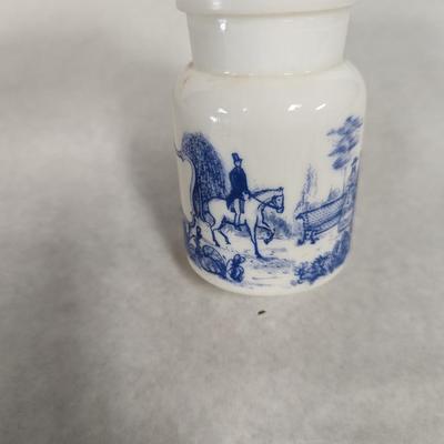 Miniature Blue & White Vase Candle Holder & Bottle