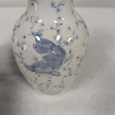 Blue & White Vase & Pitcher