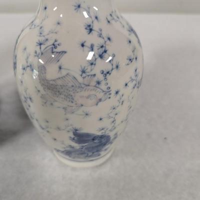 Blue & White Vase & Pitcher