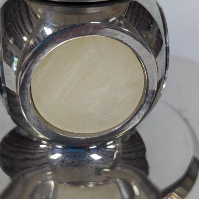 Vintage World Globe on Metal Base with Quartz Clock