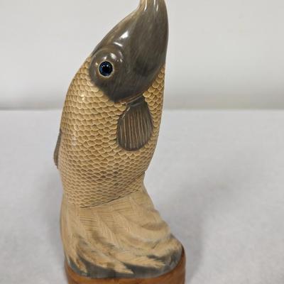 Genuine Hand Carved Buffalo Horn Fish