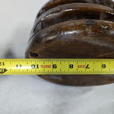 Vintage Primitive Wooden Double Pulley