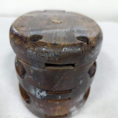 Vintage Primitive Wooden Double Pulley