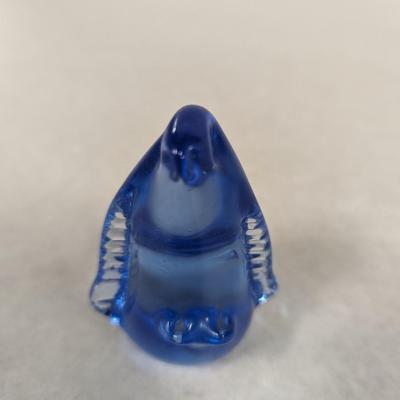 Blue Glass Penguin Paperweight