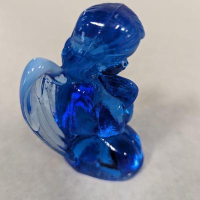 Blue Glass Girl Praying Paperweight