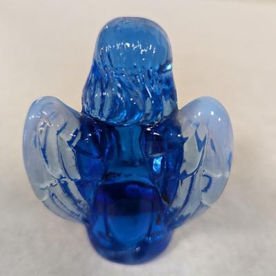 Blue Glass Girl Praying Paperweight