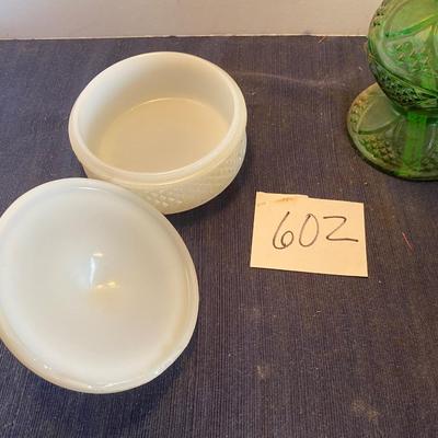 Vintage Milk Glass and Lamp