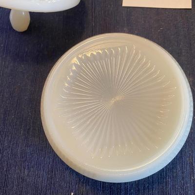 Vintage Milk Glass and Lamp