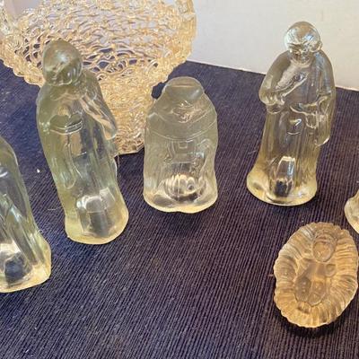 Vintage Glass Nativity Scene and More