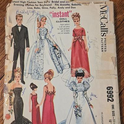 Vintage Doll Clothing Patterns for Barbie