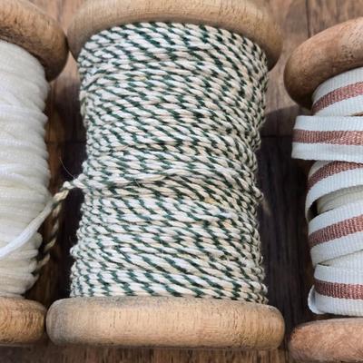 Trimmings & Baker's Twine on 4" Wood Spools