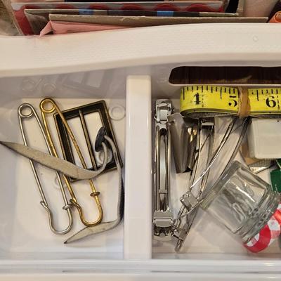 Portable Sewing Implements Case with Ribbon, Ric Rac, and so Much More