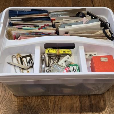Portable Sewing Implements Case with Ribbon, Ric Rac, and so Much More