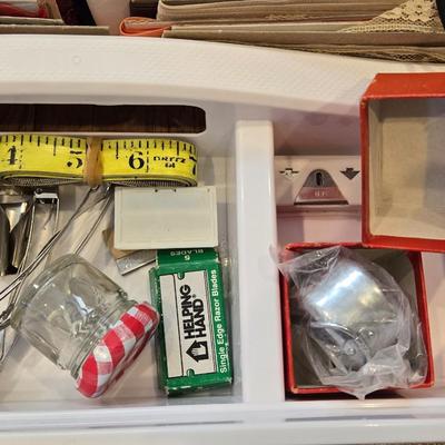 Portable Sewing Implements Case with Ribbon, Ric Rac, and so Much More