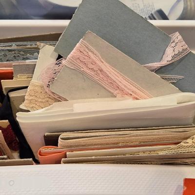 Portable Sewing Implements Case with Ribbon, Ric Rac, and so Much More