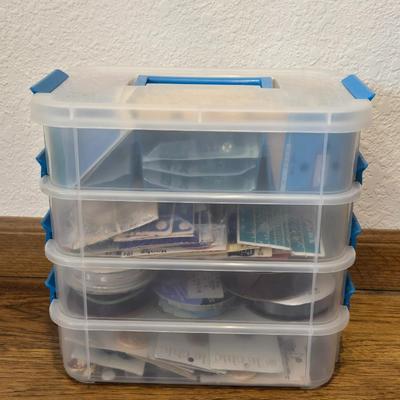 4 Part Case Filled with Sewing Accessories